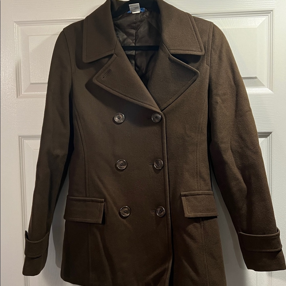 Women's Delia’s Double-Breasted Peacoat Dressy Dark Brown size Small